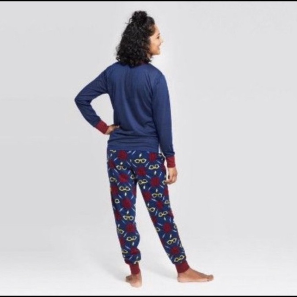 Harry Potter Mischief Managed Blue & Red Fleece Jogger Pajama Pants